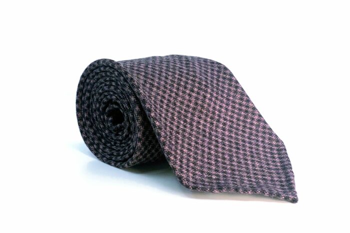 Holland & Sherry Purple Houndstooth Wool Tie