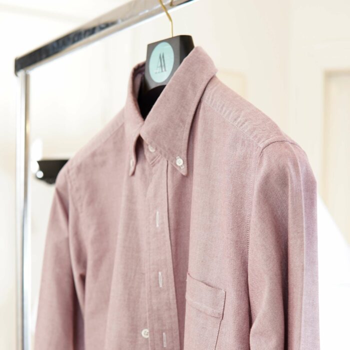 Drake's Pale Red Cotton Oxford Button-Down Shirt - 42 - Image 3